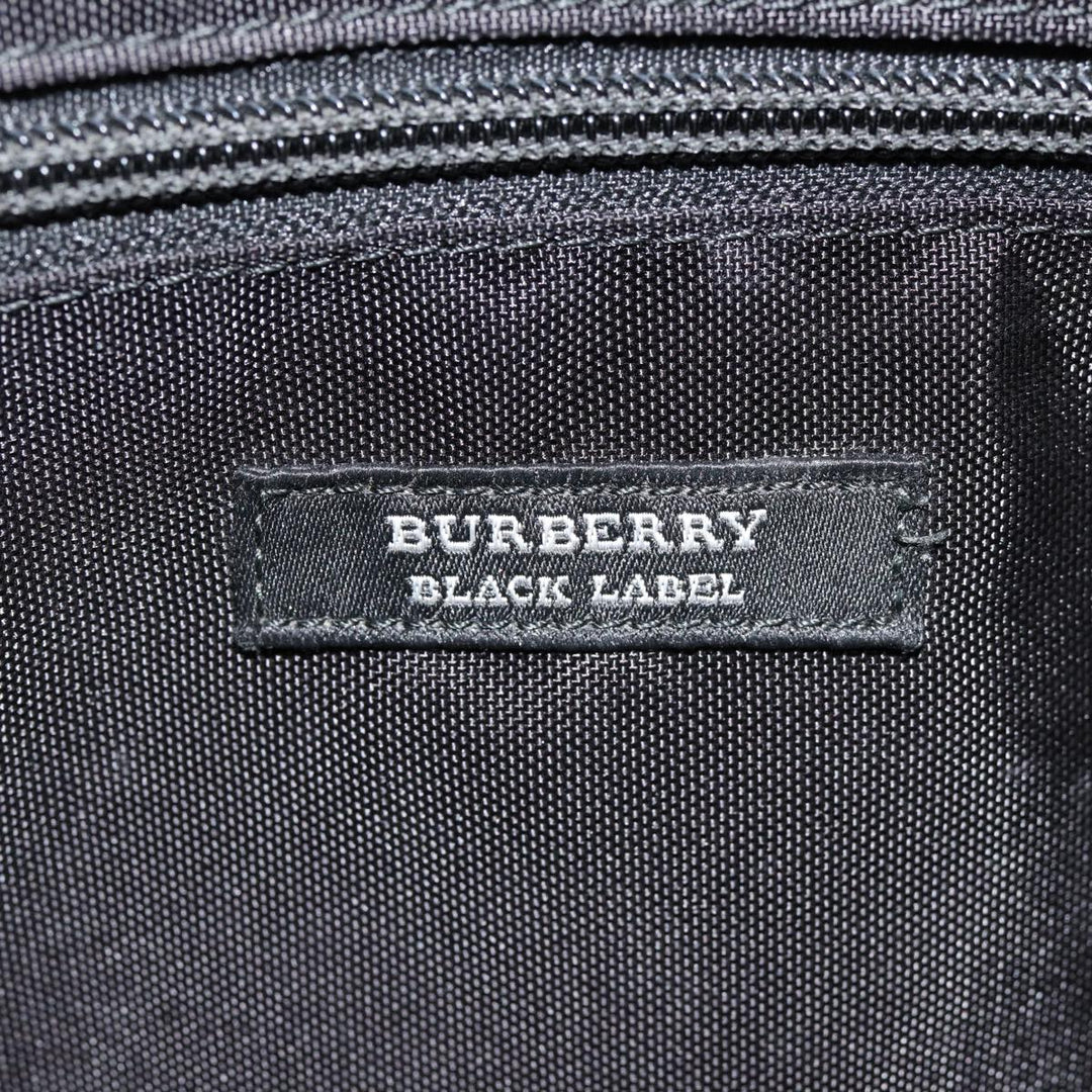 Burberry Black label Hand Bag Nylon Black Silver Auth ti2017