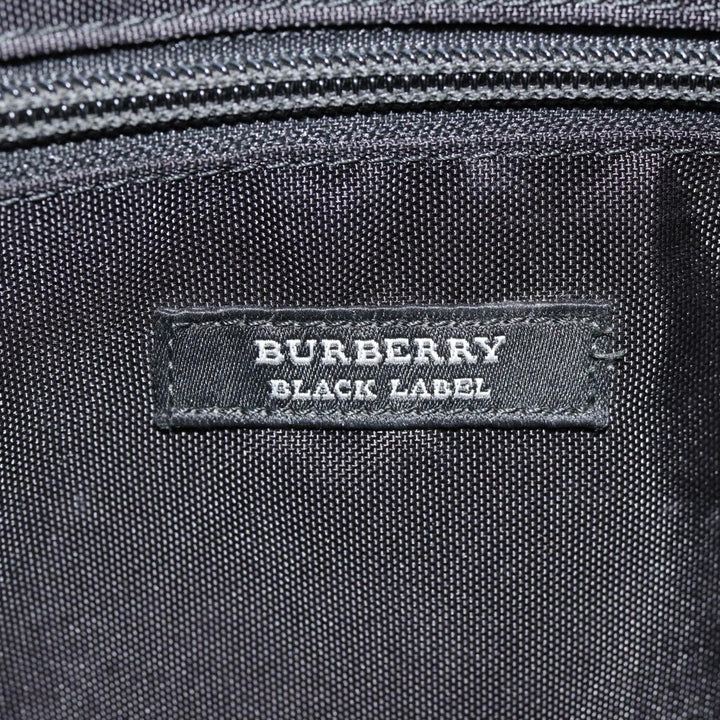 Burberry Black label Hand Bag Nylon Black Silver Auth ti2017