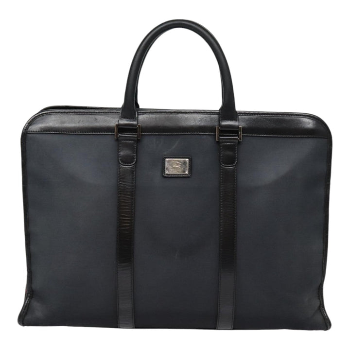 Burberry Black label Hand Bag Nylon Black Silver Auth ti2017