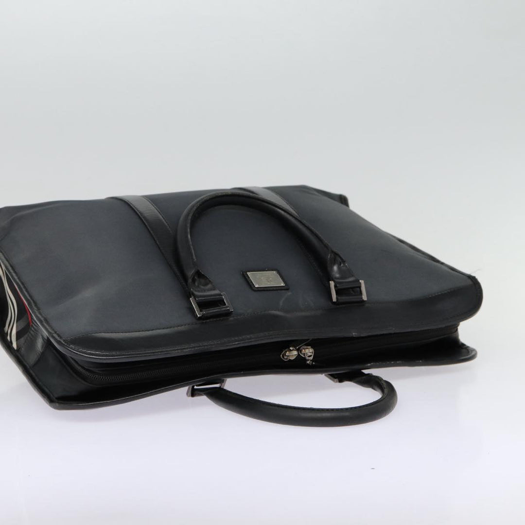 Burberry Black label Hand Bag Nylon Black Silver Auth ti2017