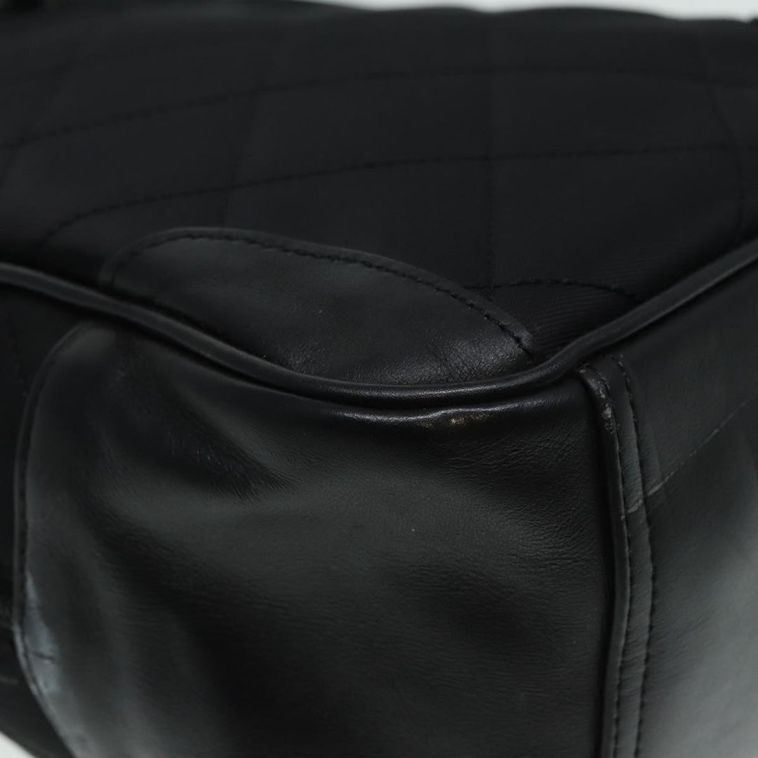 Burberry Hand Bag Nylon Black Silver Auth ti2024