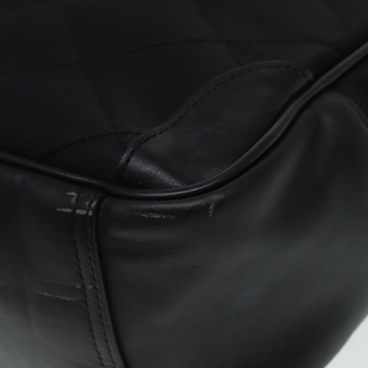 Burberry Hand Bag Nylon Black Silver Auth ti2024