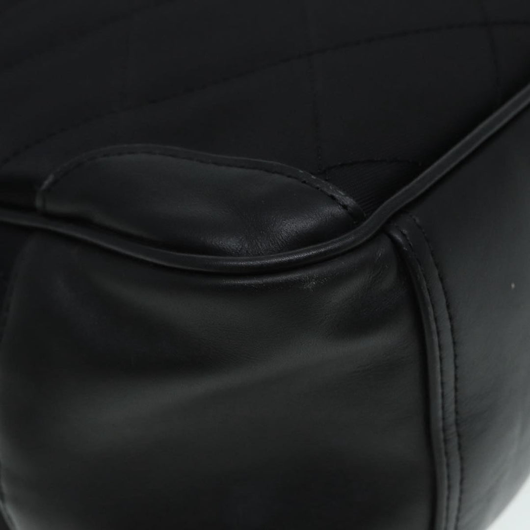 Burberry Hand Bag Nylon Black Silver Auth ti2024