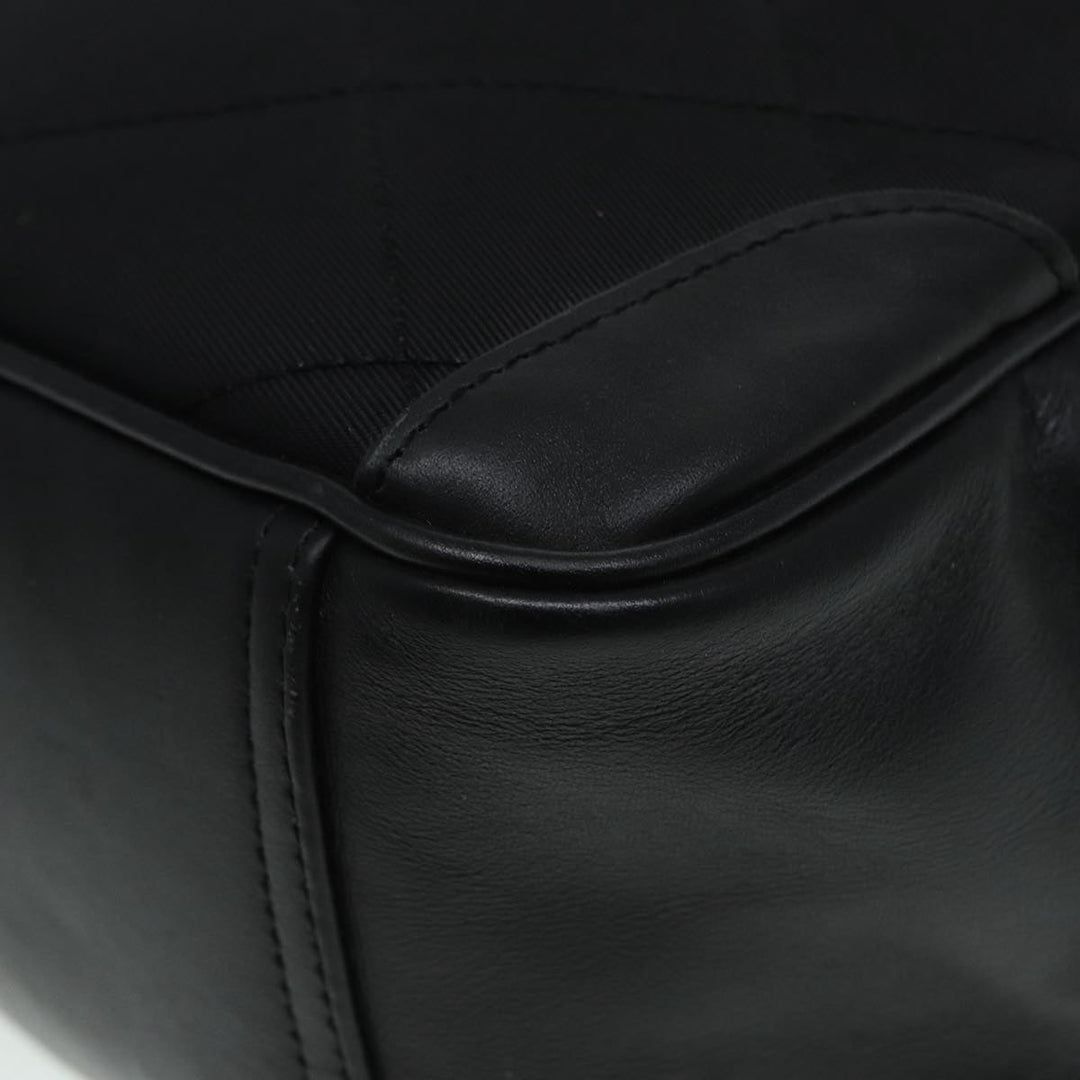 Burberry Hand Bag Nylon Black Silver Auth ti2024
