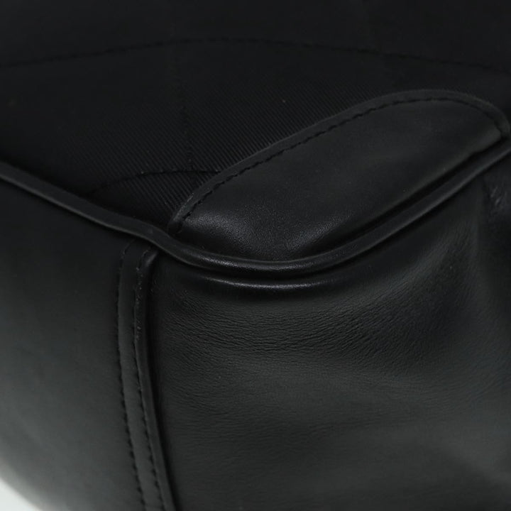 Burberry Hand Bag Nylon Black Silver Auth ti2024
