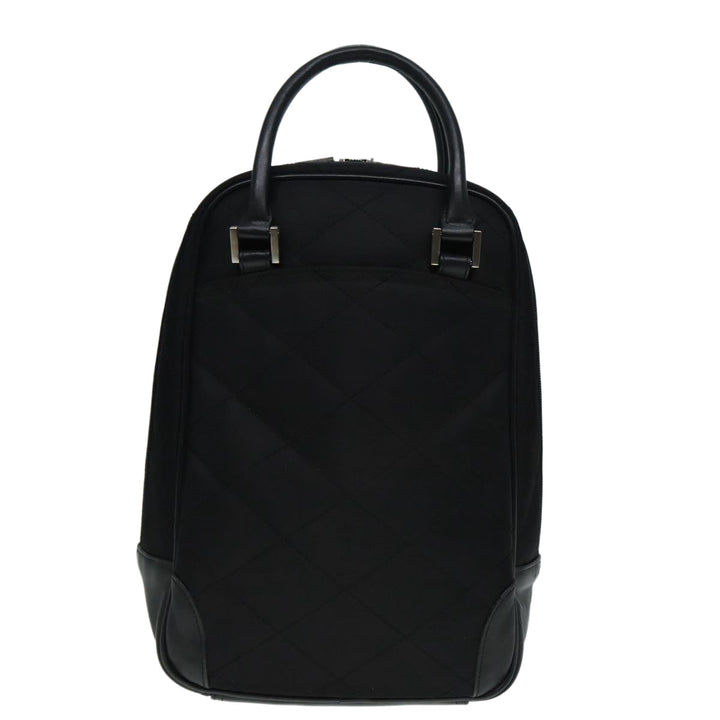 Burberry Hand Bag Nylon Black Silver Auth ti2024