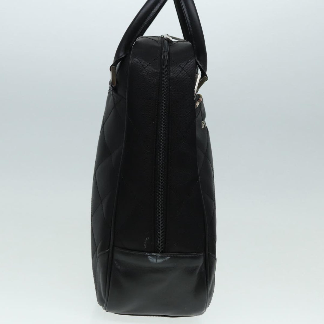 Burberry Hand Bag Nylon Black Silver Auth ti2024