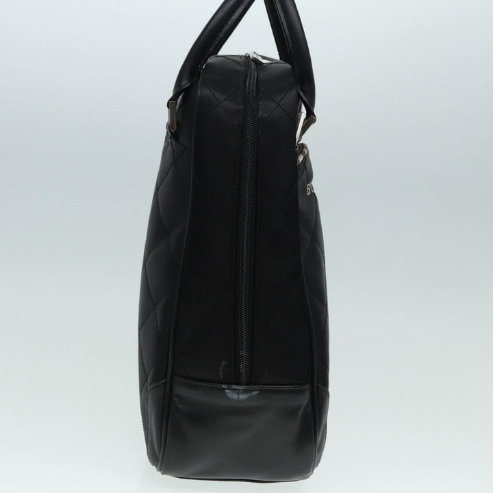 Burberry Hand Bag Nylon Black Silver Auth ti2024