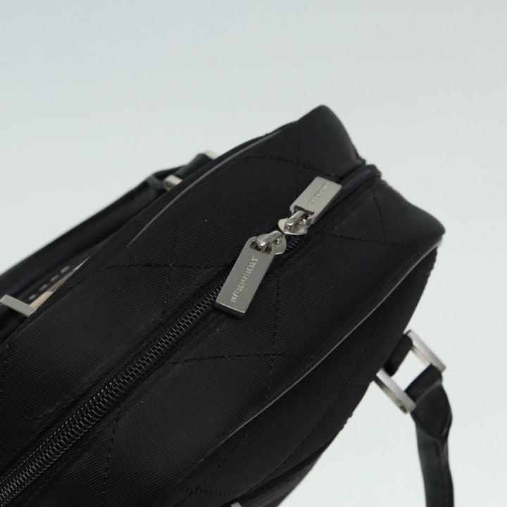 Burberry Hand Bag Nylon Black Silver Auth ti2024