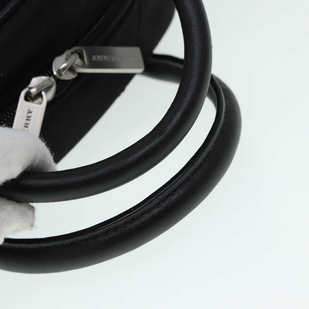 Burberry Hand Bag Nylon Black Silver Auth ti2024