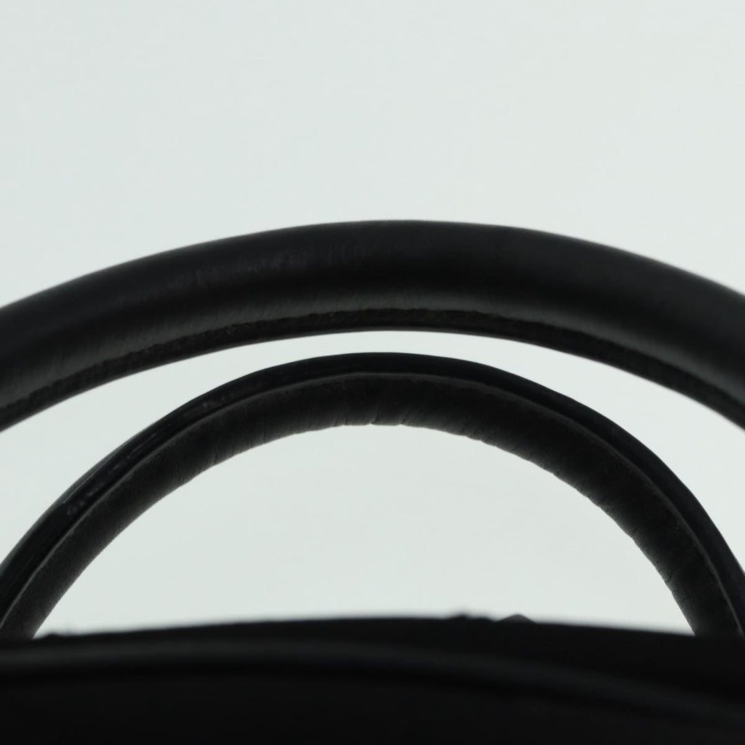 Burberry Hand Bag Nylon Black Silver Auth ti2024