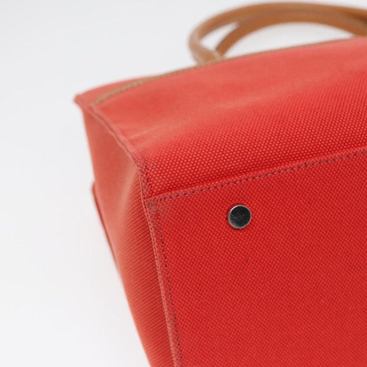 Burberry Blue Label Hand Bag Canvas Leather Orange Brown Auth ti2027