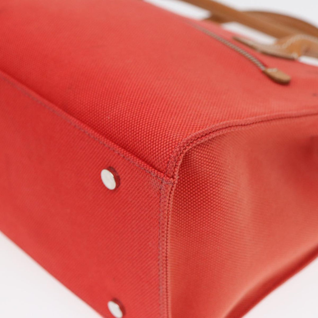 Burberry Blue Label Hand Bag Canvas Leather Orange Brown Auth ti2027