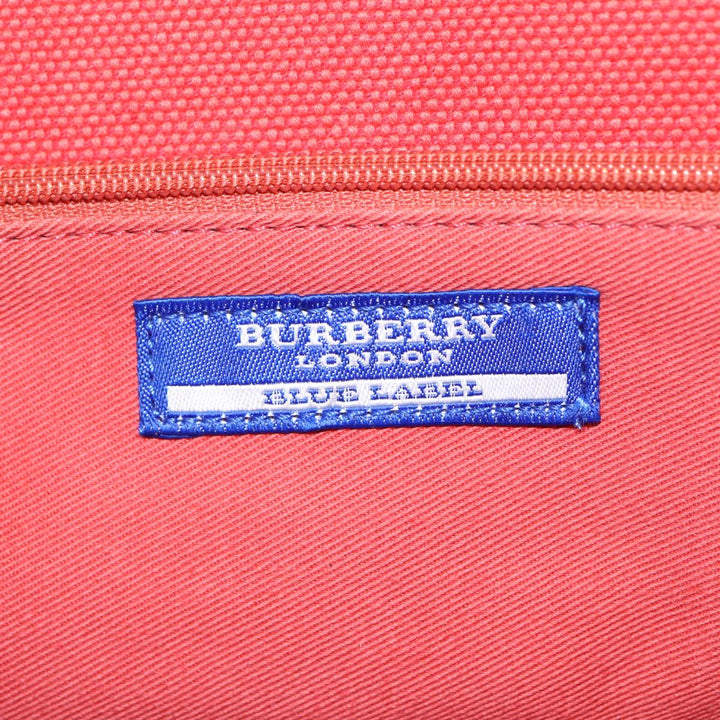 Burberry Blue Label Hand Bag Canvas Leather Orange Brown Auth ti2027