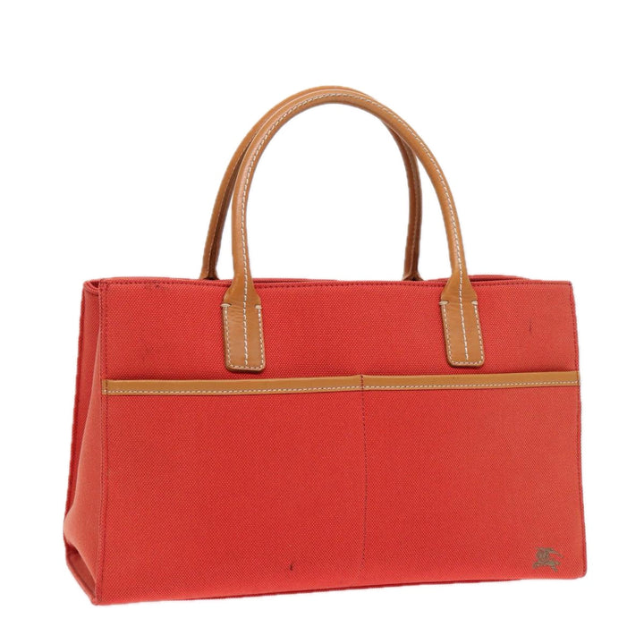 Burberry Blue Label Hand Bag Canvas Leather Orange Brown Auth ti2027