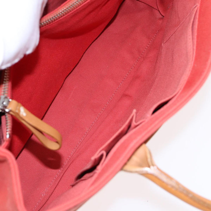 Burberry Blue Label Hand Bag Canvas Leather Orange Brown Auth ti2027