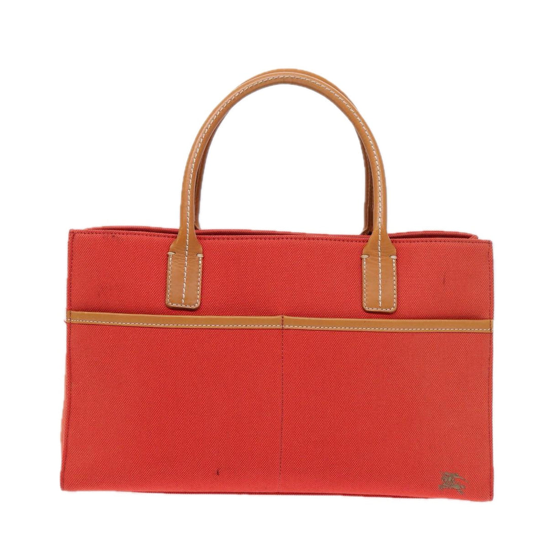 Burberry Blue Label Hand Bag Canvas Leather Orange Brown Auth ti2027