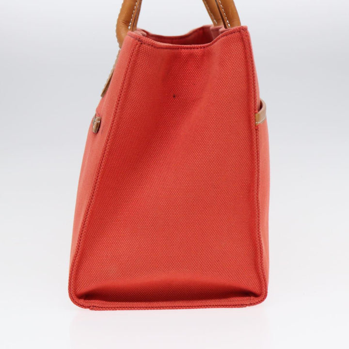 Burberry Blue Label Hand Bag Canvas Leather Orange Brown Auth ti2027