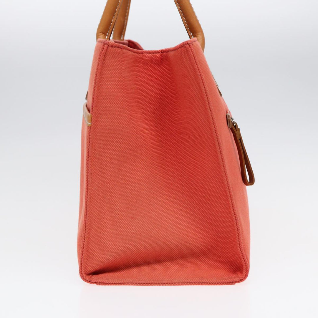 Burberry Blue Label Hand Bag Canvas Leather Orange Brown Auth ti2027