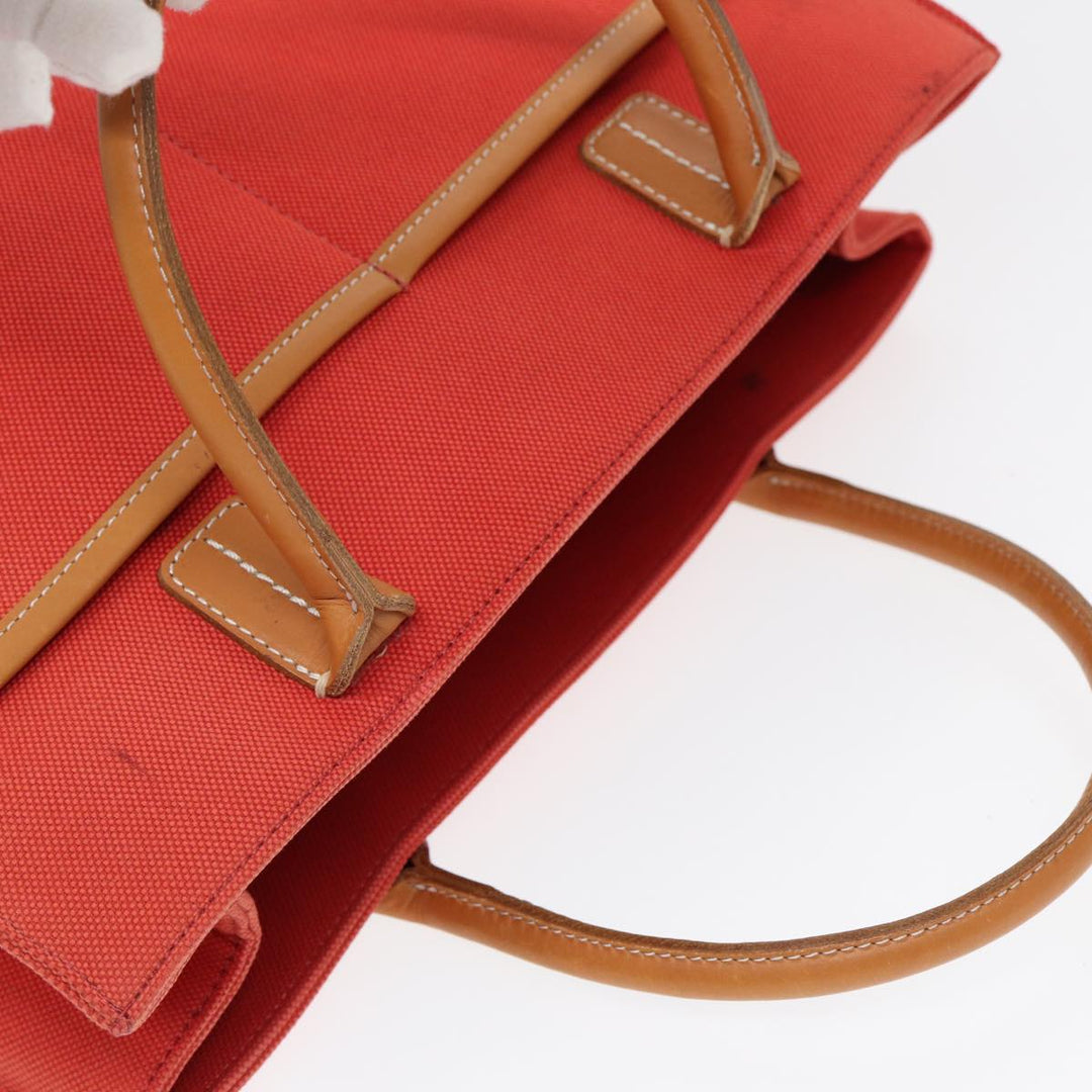 Burberry Blue Label Hand Bag Canvas Leather Orange Brown Auth ti2027