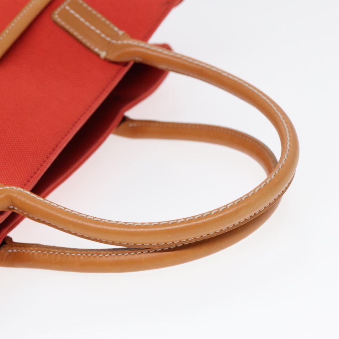 Burberry Blue Label Hand Bag Canvas Leather Orange Brown Auth ti2027