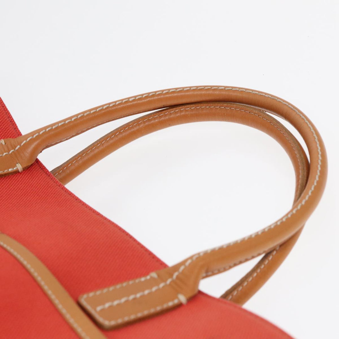 Burberry Blue Label Hand Bag Canvas Leather Orange Brown Auth ti2027