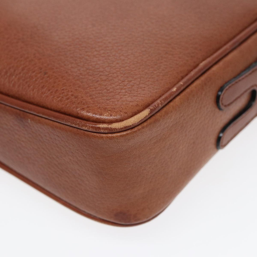 BurberrySs Shoulder Bag Leather Brown Gold Auth ti2030