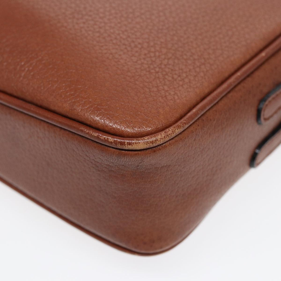 BurberrySs Shoulder Bag Leather Brown Gold Auth ti2030
