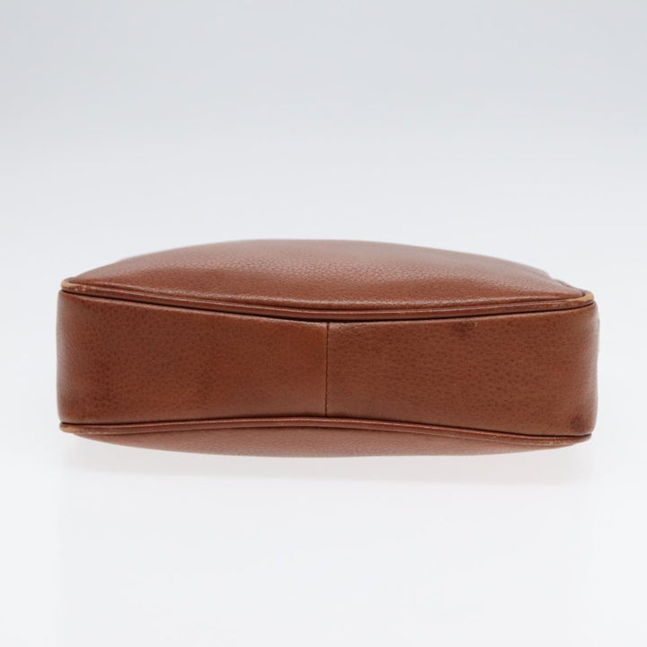 BurberrySs Shoulder Bag Leather Brown Gold Auth ti2030