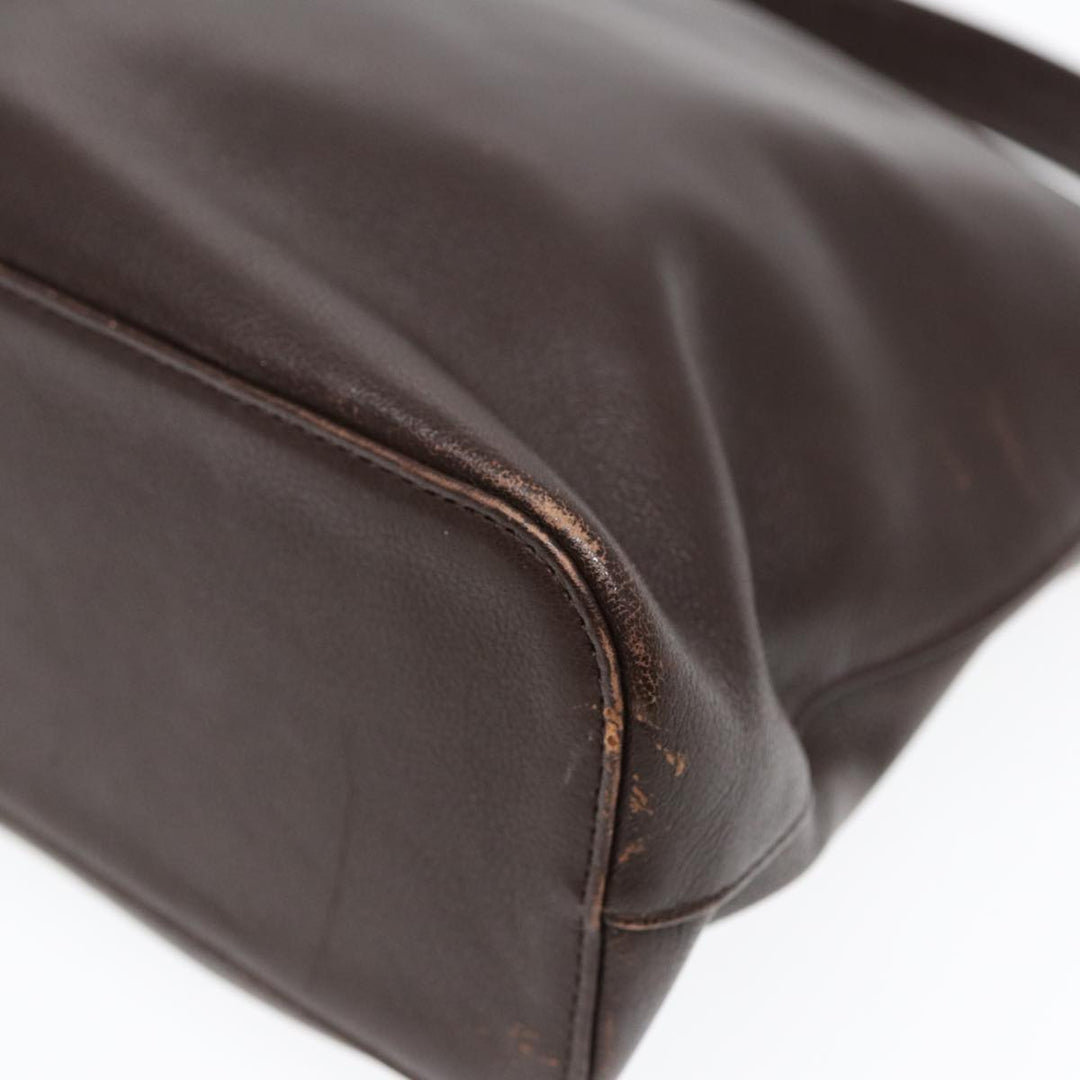 Burberry Shoulder Bag Leather Brown Gold Auth ti2038
