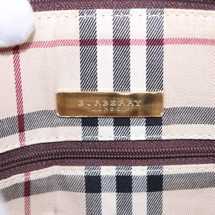 Burberry Shoulder Bag Leather Brown Gold Auth ti2038