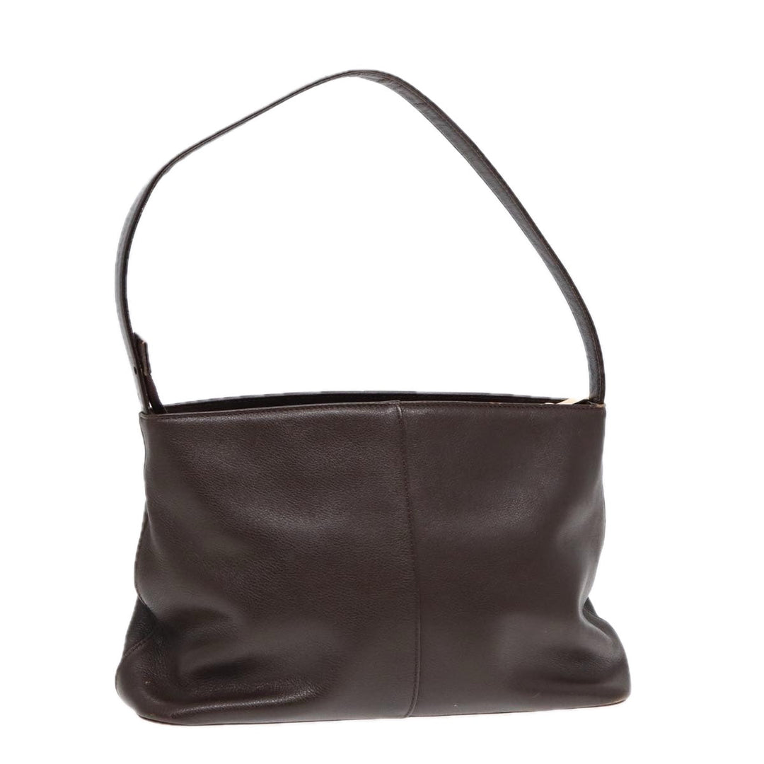 Burberry Shoulder Bag Leather Brown Gold Auth ti2038