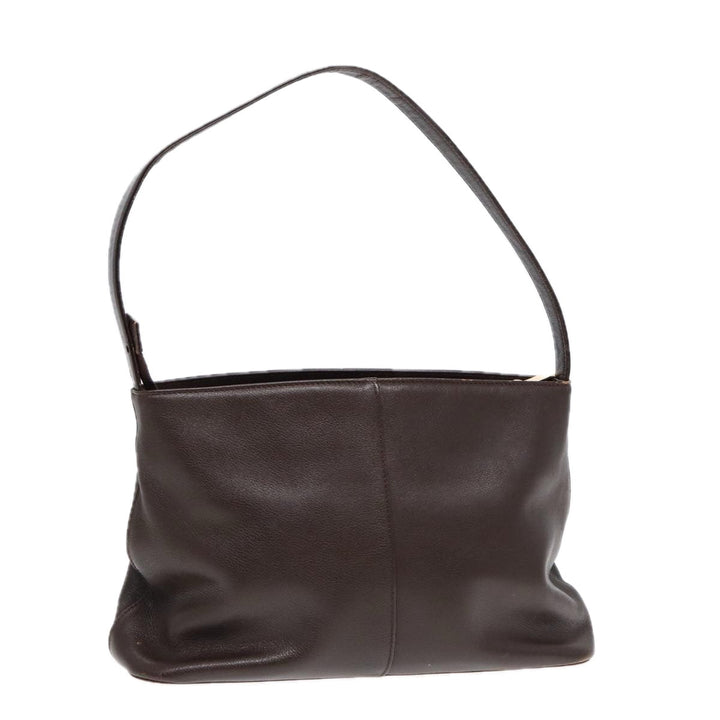 Burberry Shoulder Bag Leather Brown Gold Auth ti2038