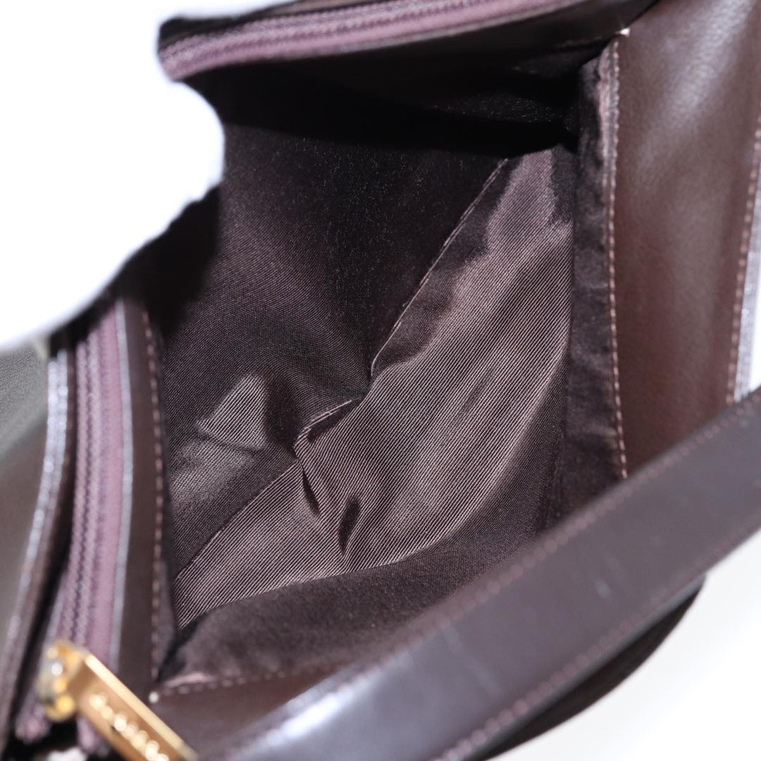Burberry Shoulder Bag Leather Brown Gold Auth ti2038