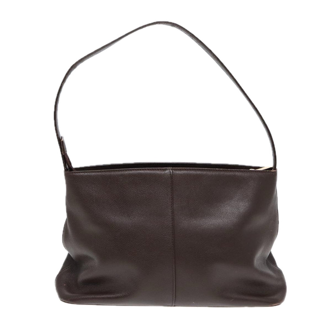 Burberry Shoulder Bag Leather Brown Gold Auth ti2038