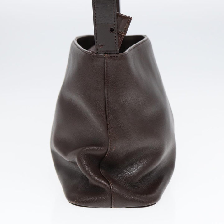 Burberry Shoulder Bag Leather Brown Gold Auth ti2038