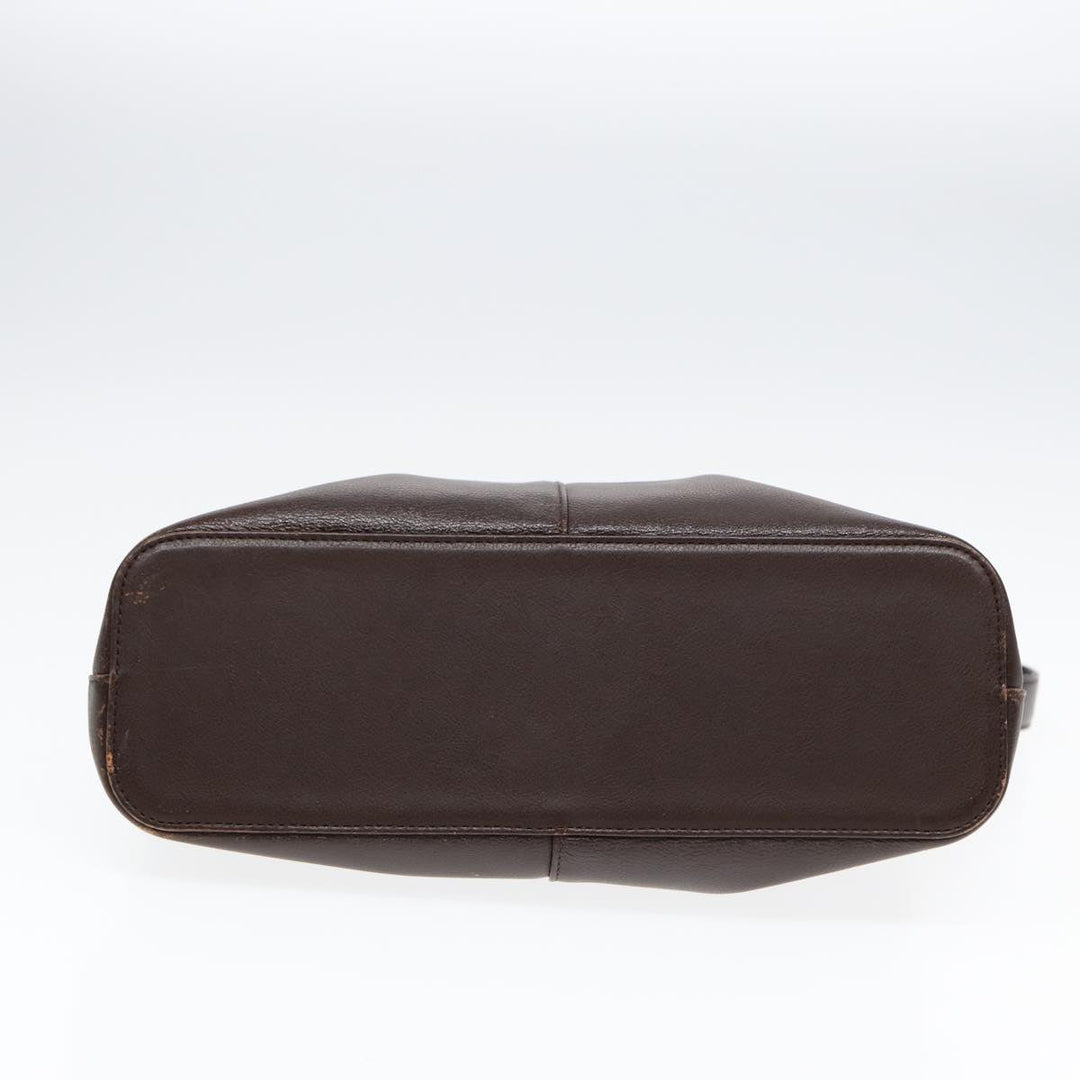 Burberry Shoulder Bag Leather Brown Gold Auth ti2038