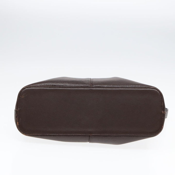 Burberry Shoulder Bag Leather Brown Gold Auth ti2038