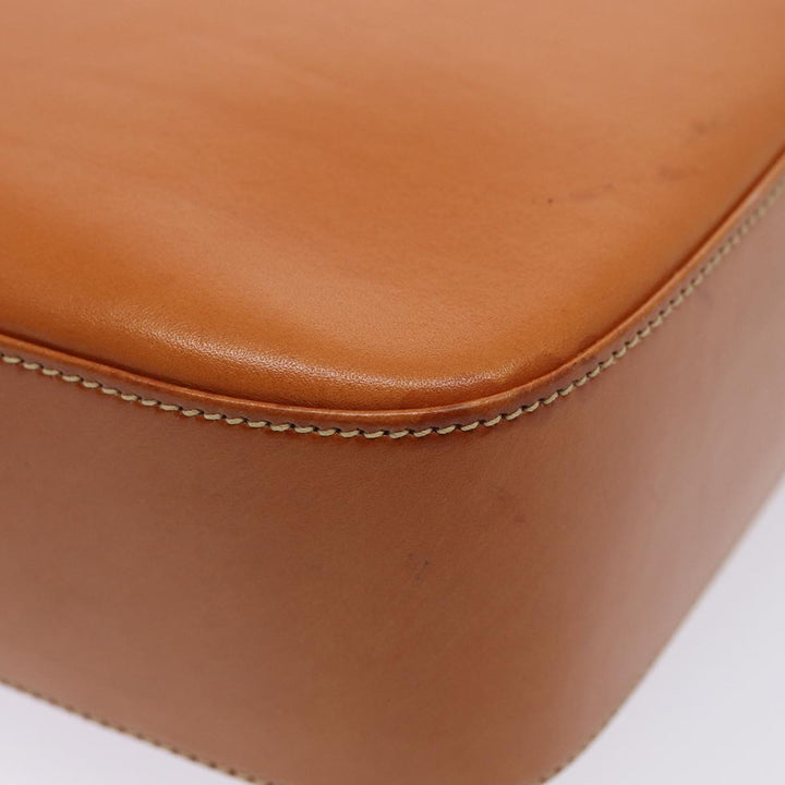Burberry Shoulder Bag Leather Brown Silver Auth ti2043