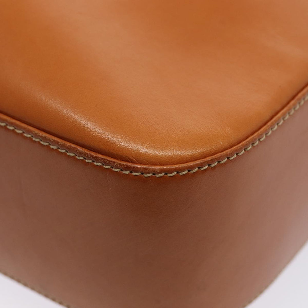 Burberry Shoulder Bag Leather Brown Silver Auth ti2043