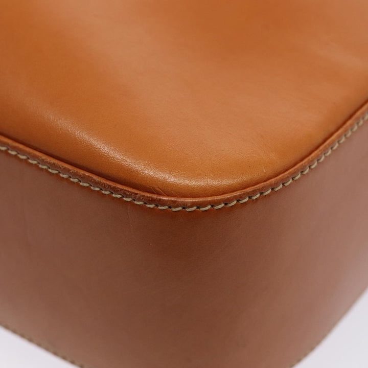 Burberry Shoulder Bag Leather Brown Silver Auth ti2043