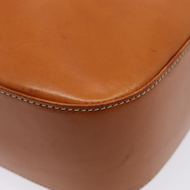 Burberry Shoulder Bag Leather Brown Silver Auth ti2043