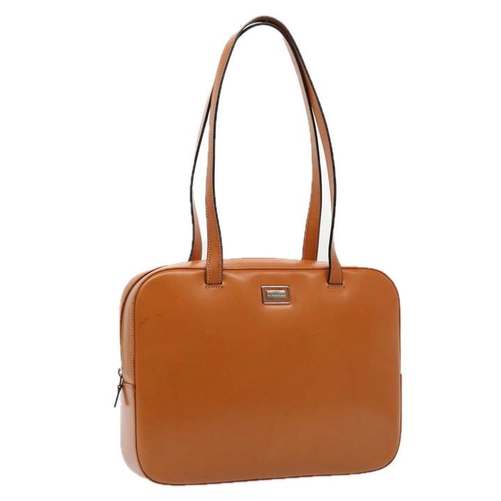 Burberry Shoulder Bag Leather Brown Silver Auth ti2043