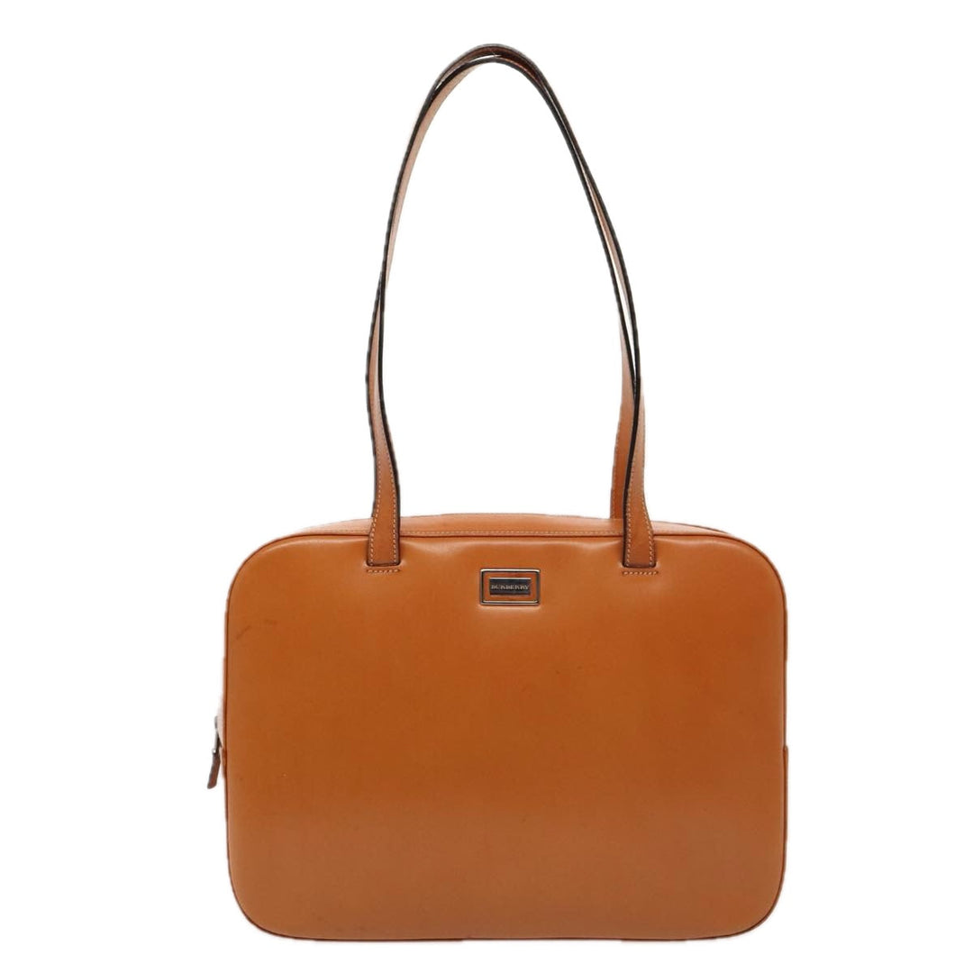 Burberry Shoulder Bag Leather Brown Silver Auth ti2043