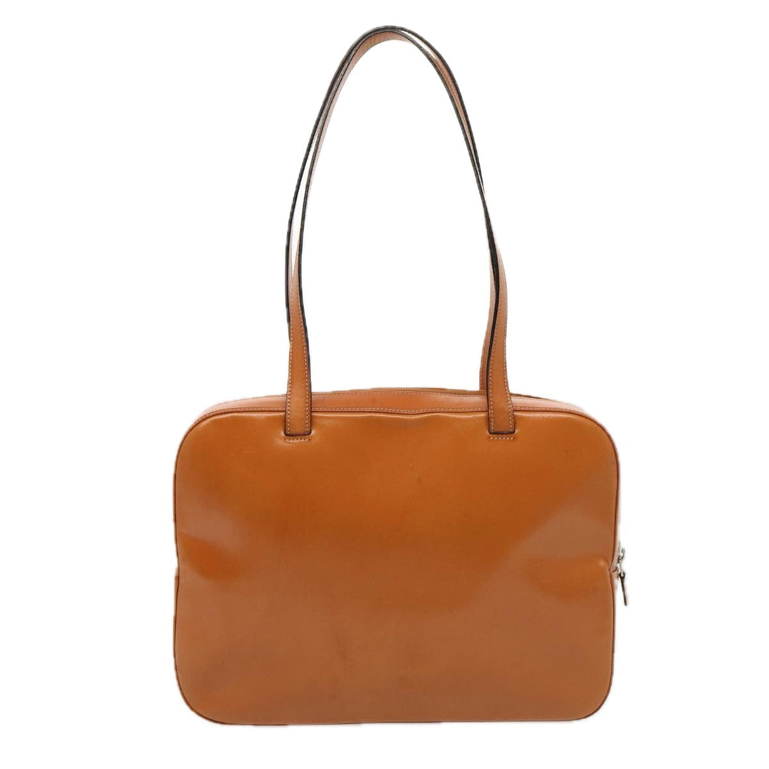 Burberry Shoulder Bag Leather Brown Silver Auth ti2043