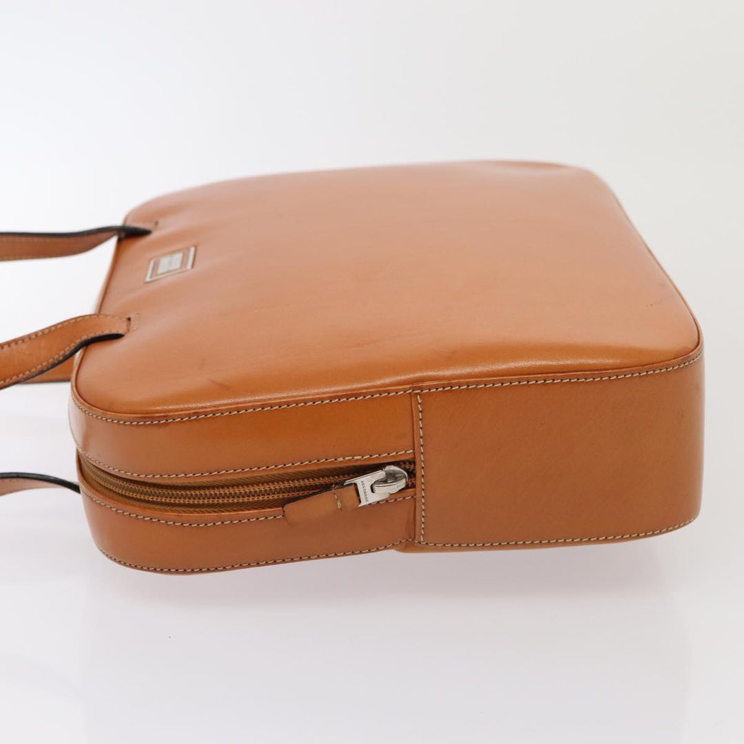 Burberry Shoulder Bag Leather Brown Silver Auth ti2043