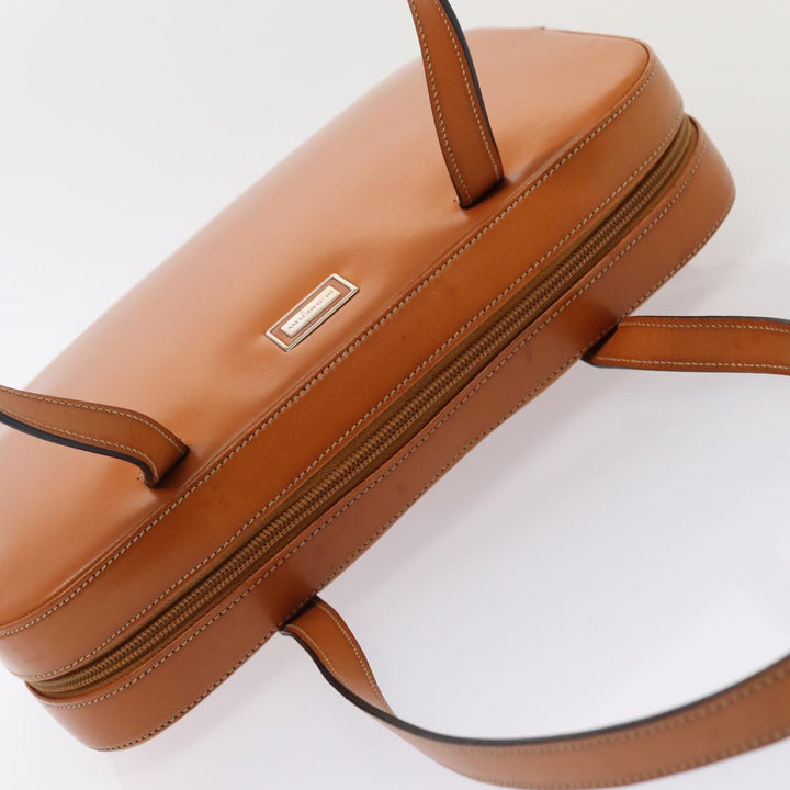 Burberry Shoulder Bag Leather Brown Silver Auth ti2043