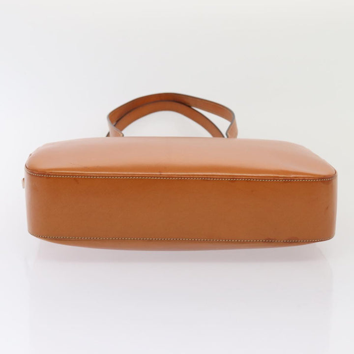 Burberry Shoulder Bag Leather Brown Silver Auth ti2043