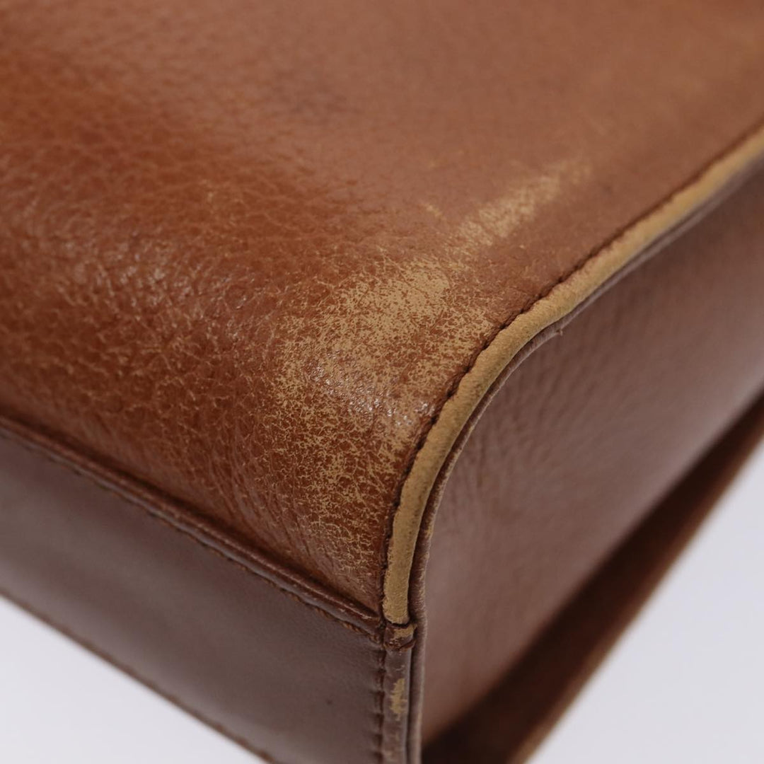 BurberrySs Shoulder Bag Leather Brown Gold Auth ti2045