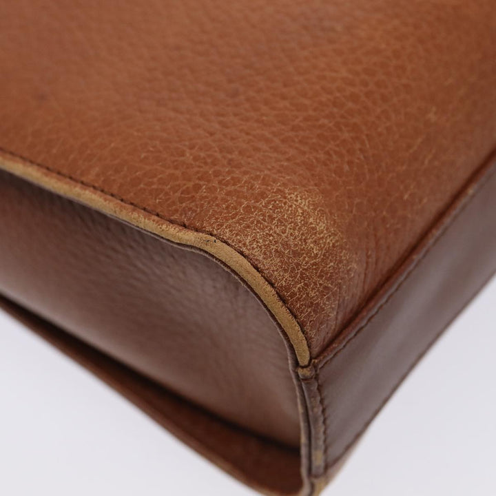 BurberrySs Shoulder Bag Leather Brown Gold Auth ti2045
